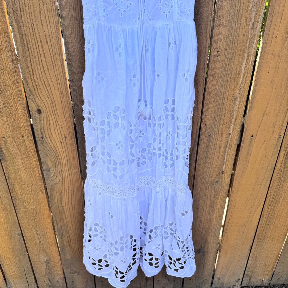 Vintage 100% Cotton White Dress - Picture 4 of 13
